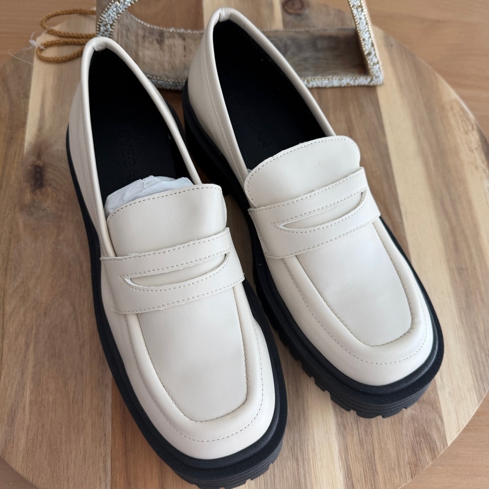 Svegan Mask Vegan Chunky Platform Penny Preppy Loafers 38EU / 7-7.5US Off White